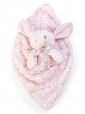 Blankets & Beyond Pink Bunny Lovey Security Blanket Plush Baby Comfort Toy